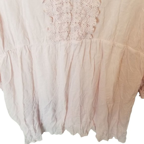Torrid Womens 3X Light Pink Lace Trim 3/4 Sleeves - Picture 3 of 7